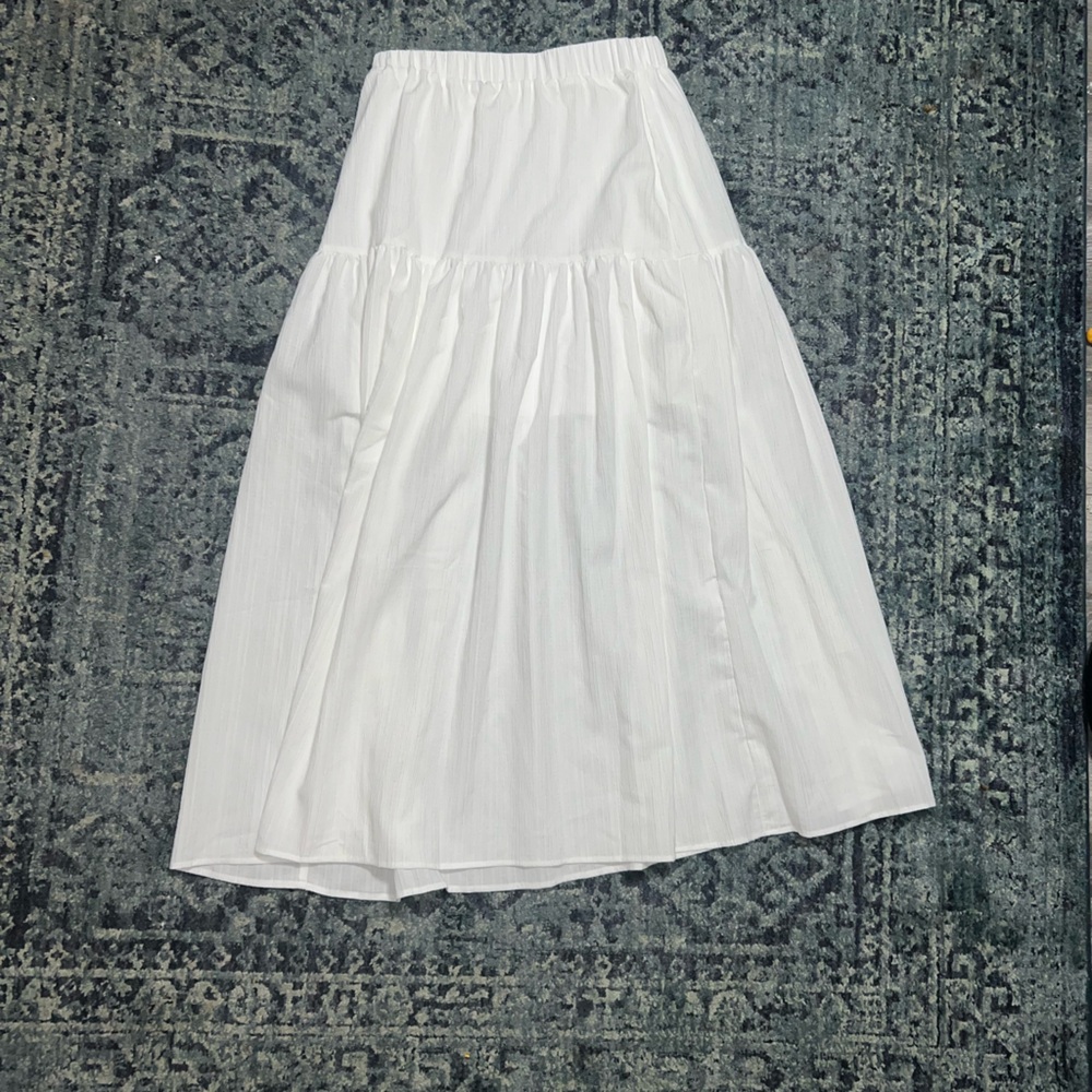 White Elastic Waist Skirt